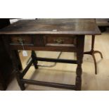 ****Ex Luddington Manor****An early 18th Century panelled oak single drawer side table,
