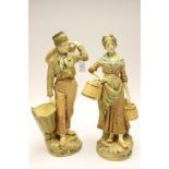 A pair of large Austrian figures in Royal Dux style,