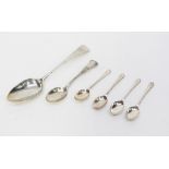 Four silver Walker & Hall teaspoons,