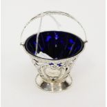 A silver and glass pail, Birmingham 1903,