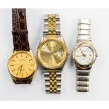 Three watches, Quartz, Pierre Cardin, Sekonda,