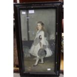 ****Ex Luddington Manor****An ebonised wood print of a young girl