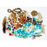 Nineteenth Century and early and mid twentieth Century jewellery, carnelian beads,