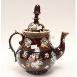 A Measham Bargeware teapot,