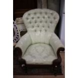 ****Ex Luddington Manor****A 19th Century mahogany spoon back easy chair,