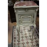 ****Ex Luddington Manor****Two French rouge marble topped painted wooden pot cupboard (2)