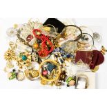 A collection of costume jewellery, necklaces, pendants etc.