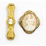 A gilt metal buckle possibly Victorian, with a cameo detail to the centre,
