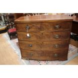 ****Ex Luddington Manor****An early 19th Century bow fronted mahogany chest of drawers,