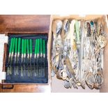 Various plated flatware to include sets of fish eaters etc (1 box)