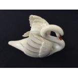 A Royal Crown Derby 1960's white swan paperweight