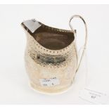 ****Ex Luddington Manor****George III engraved silver cream jug, monogrammed ME, London, circa 1800,