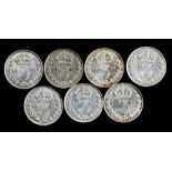 1895, 1896, 1897, 1898, 1899, 1900 and 1901 Victoria Old Veiled Threepences,