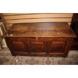 ****Ex Luddington Manor****An early 18th Century oak panelled coffer,