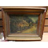 Cox, E., Old Cottage, Wilford, signed, oil on board, titled to verso, 19th century, approx.