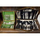 An oak cased canteen of silver plated flatware for six settings,