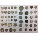 53 assorted metal detector find coins mainly early hammered to include Charles 1st Shilling plume