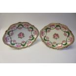 A pair of Royal Crown Derby navette dishes, 1900,