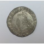 Silver Sixpence Elizabeth I 1580 second issue Long Cross initial,