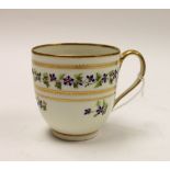 A Derby porcelain 98 pattern coffee cup, circa 1790, Chantilly sprig and band,