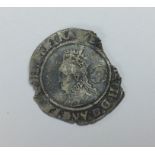 Silver Sixpence Elizabeth I 1569 Coronet initial mark.