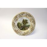 A Derby scene painted plate, circa 1810, In Italy,