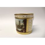 A Derby Bloor porter mug, painted with a View of Derby, attributed to Daniel Lucas,