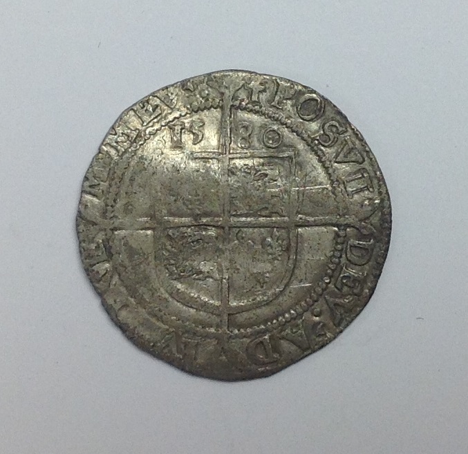 Silver Sixpence Elizabeth I 1580 second issue Long Cross initial, - Image 2 of 2