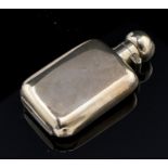 A Victorian silver hip flask, plain form, bayonet hinged cap, G & J W Hawksley, Sheffield 1896, 9.