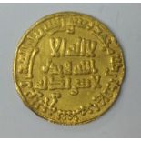 Islamic gold Dinar of the Abassid period, 10th-13th century AD.