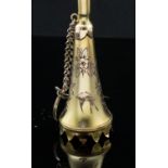 A Victorian silver gilt posy or bouquet holder, Aesthetic Movement, scepter form,