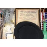 Collection of vintage magic tricks, to include small clown puppet with moving eyes,