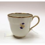 A Derby porcelain coffee cup, 129 pattern, circa 1790, ogee form, chantilly sprig,