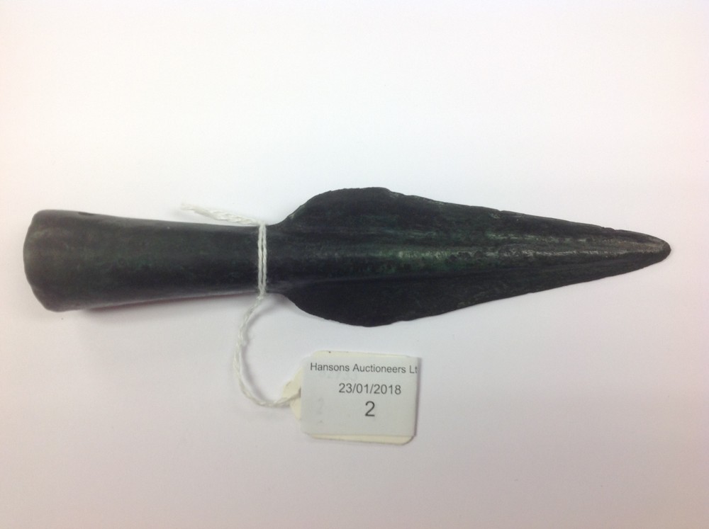 Bronze Age socketed spearhead, found near Cirencester; 9th-8th century BC.