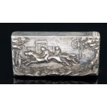 Sporting interest, a Victorian silver vesta case,