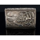 Hunting interest, a George IV silver snuff box,