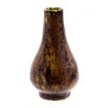 Bernard Moore, a miniature aventurine glazed bottle vase, mica included tiger stripe decoration,