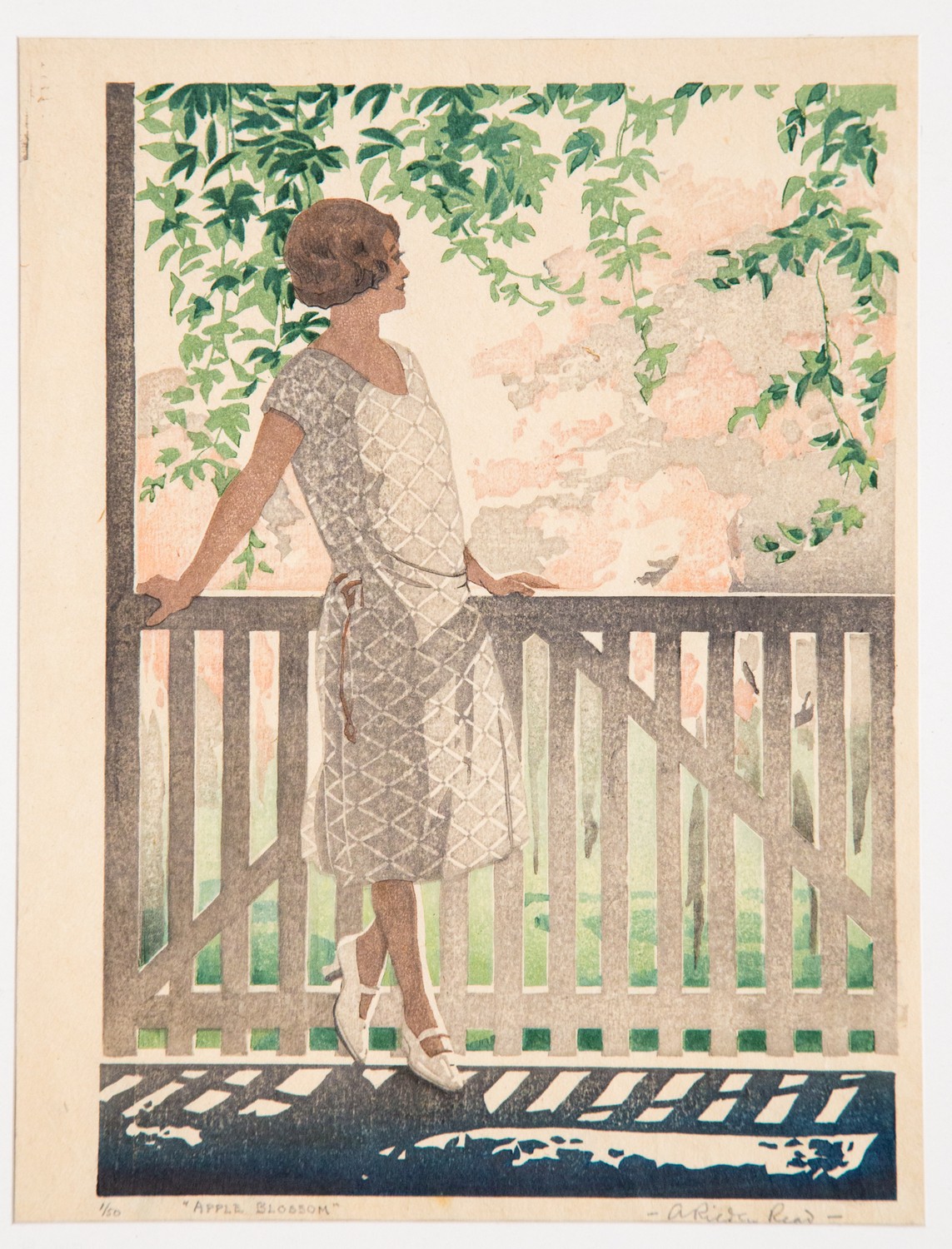 Arthur Rigden Read (1879-1955), Apple Blossom, woodblock print, signed ...