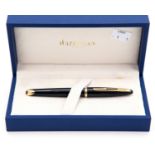 Waterman Carene fountian pen, black barrel, bread nib, in box,