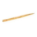 Parker 61 9 carat gold mechanical pencil, engine turned barley stipe design,