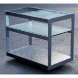 Merrow Associates, a chrome and glass cocktail drinks trolley, circa 1970s,