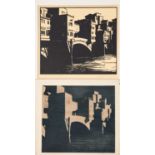 Arthur Rigden Read (1879-1955), Ponte Vecchio, Florence, two woodblock prints,
