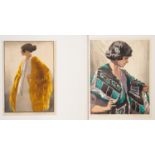 Arthur Rigden Read (1879-1955), The Venetian Shawl and The Batik Scarf, woodblock prints,