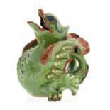 C H Brannam, a grotesque jug, 1891 modelled as a Dragon, mouth open, incised to underside,