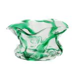 An Arts and Crafts glass bowl, possibly Stuart, squat waisted form,