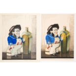 Arthur Rigden Read (1879-1955), Yo Ho Ho and a Bottle of Rum, two woodblock prints,
