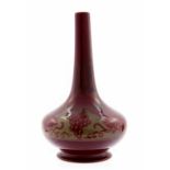 Bernard Moore, a flambe vase, long necked bulbous form,