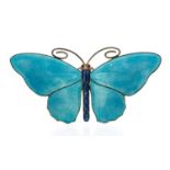 Marius Hammer, a Norwegian silver and enamelled butterfly brooch,