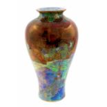 A Wilton Ware lustre vase, inverse baluster form, decorated with Chinese garden scene, 5375,