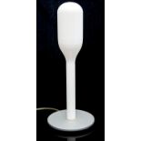 Linge Roset, a modernist white glass and aluminum table lamp,